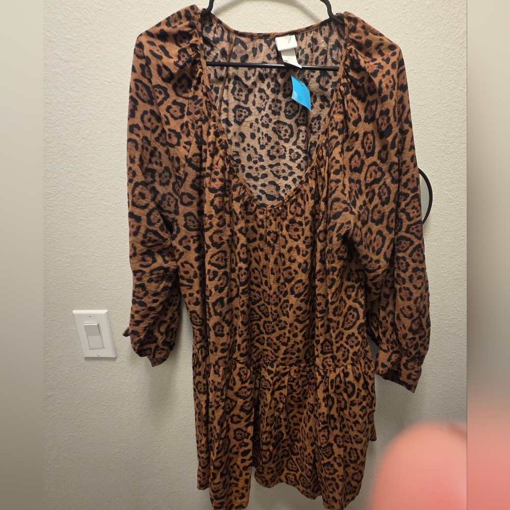 NWOT! H&M Leopard Print Dress - Brown and Black